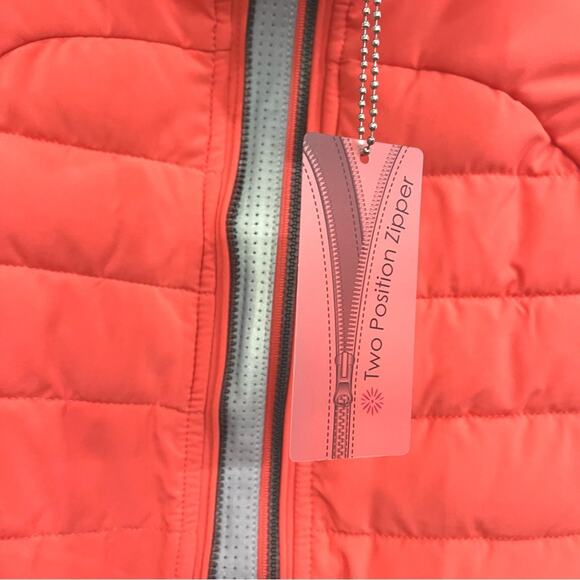 Tangerine Quilted Puffer Vest w/ Pockets & 2-Position Front Zipper in Papaya XL - Picture 5 of 13
